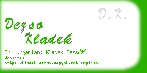 dezso kladek business card